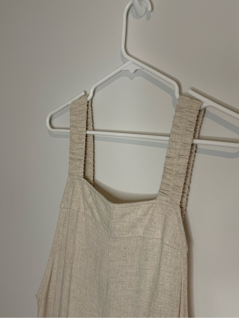 Ces femme Beige Linen-Blend Wide Leg Overalls - Picture 3 of 9